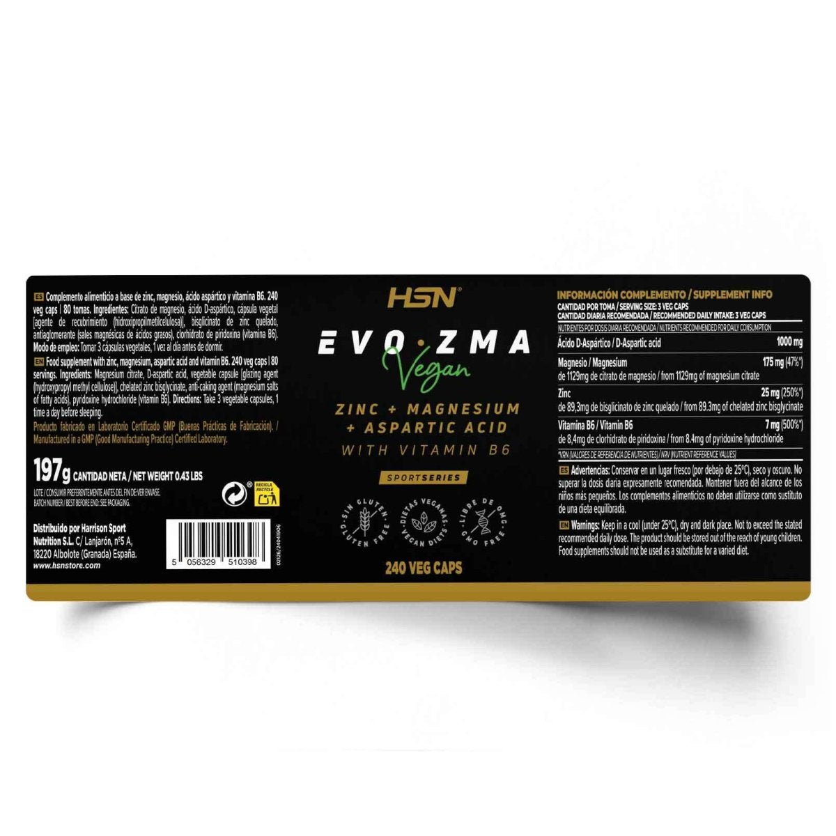 Evozma HSN 240 Cápsulas Ultimate Gains HSN