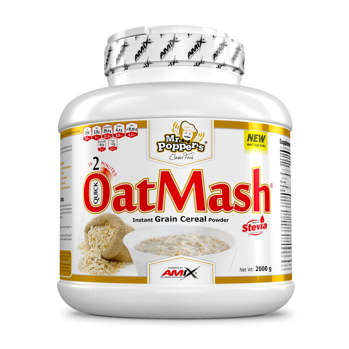 OatMash Harina de Avena Amix Mr.Popper‘s Ultimate Gains Amix