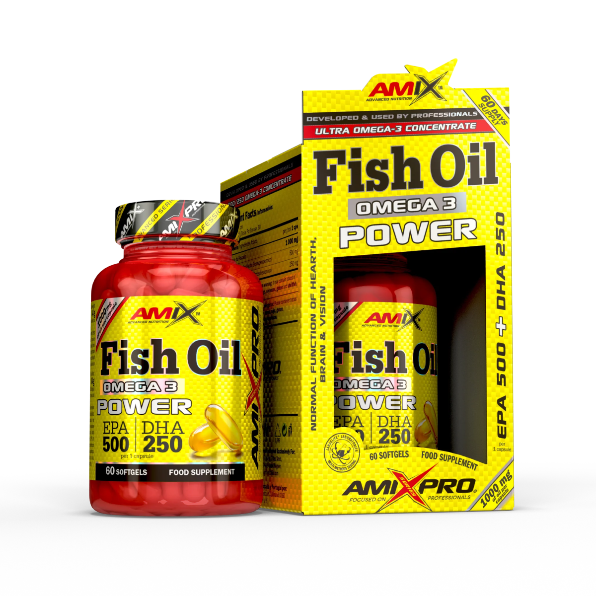 Omega 3 Fish Oil Power 60 Cápsulas Amix Pro Ultimate Gains Amix