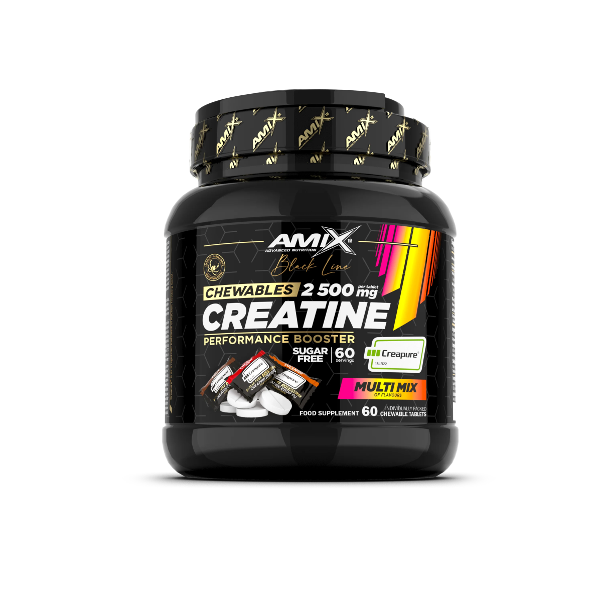Creatina Creapure Formato Masticable Amix Black Line Ultimate Gains Amix