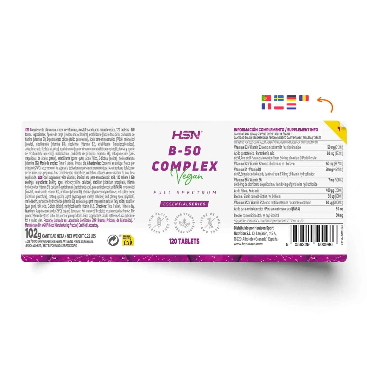 B - 50 Complex HSN 120 Cápsulas Ultimate Gains HSN