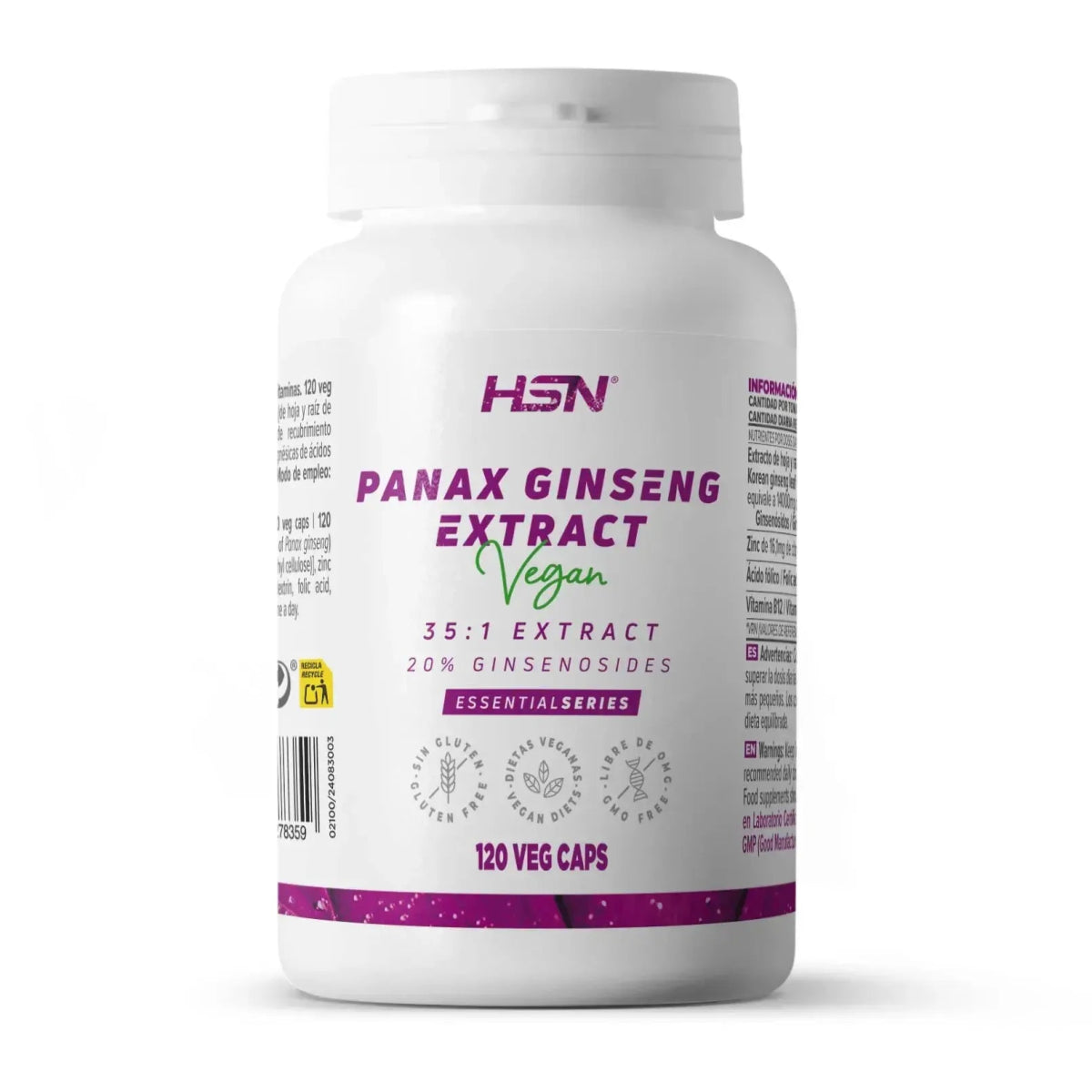 Extracto de Panax Ginseng (35:1) 400mg HSN 120 Cápsulas Ultimate Gains HSN