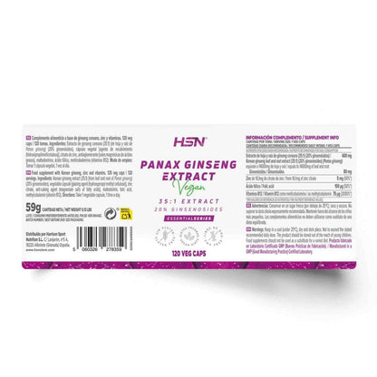 Extracto de Panax Ginseng (35:1) 400mg HSN 120 Cápsulas Ultimate Gains HSN