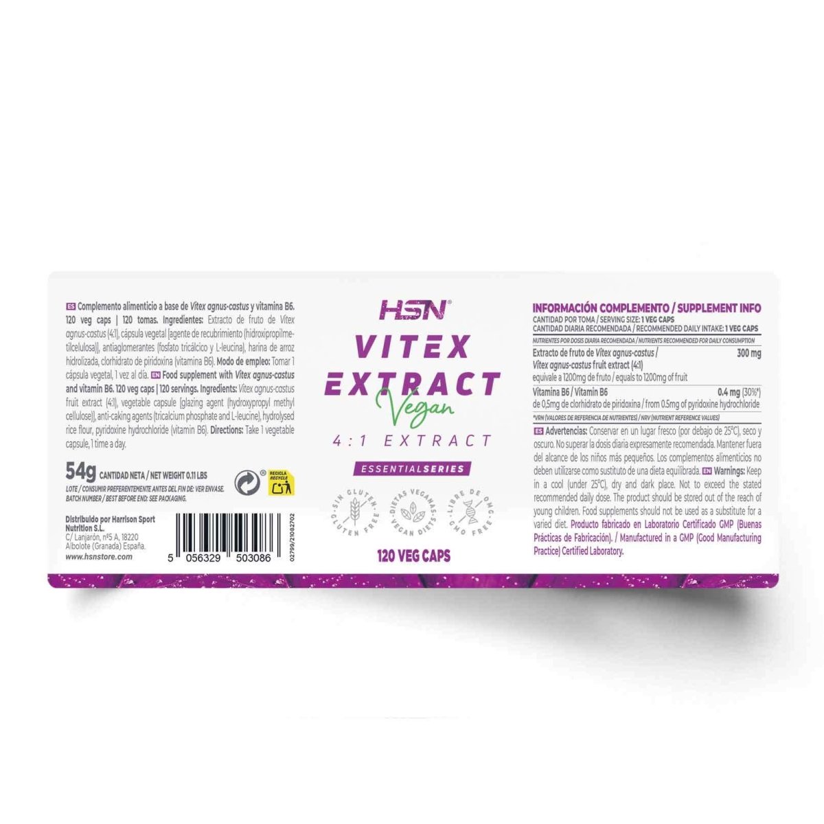 Extracto de Vitex (4:1) 300mg HSN 120 Cápsulas Ultimate Gains HSN