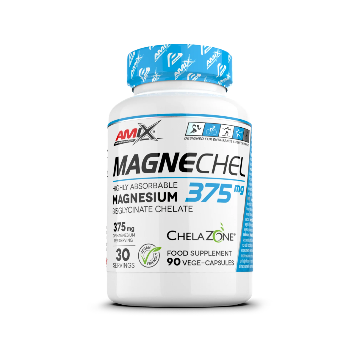 Magnesio Quelado MagneChel® Amix Performance 90 Cápsulas Ultimate Gains Amix