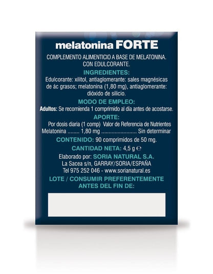 Melatonina Forte Soria Natural 90 Comprimidos Ultimate Gains Soria Natural