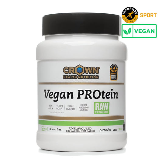 PROTEÍNA VEGANA CROWN SPORT NUTRITION VEGAN PROTEIN RAW 540G - Ultimate Gains