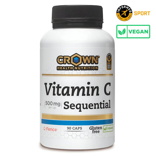 VITAMINA C SEQUENTIAL CROWN SPORT NUTRITION 90 CÁPSULAS - Ultimate Gains